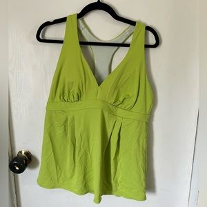 Size 14 Lands End Lime Green Tankini Swim Top